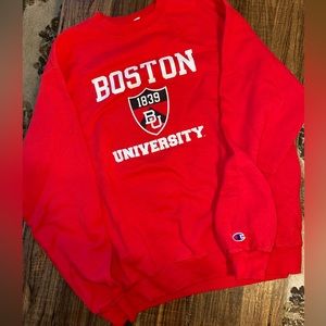 Boston University Champion Red Sweatshirt Unisex Size L